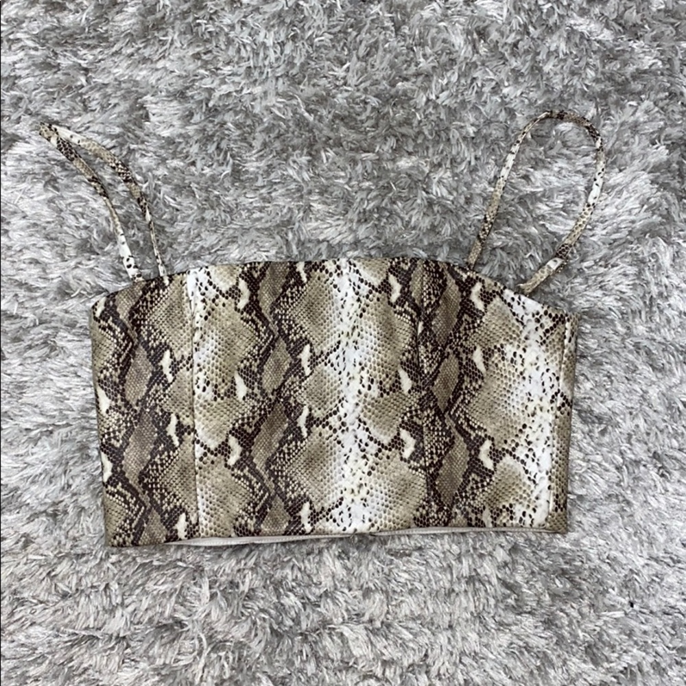 Tiger Mist snake skin crop tank